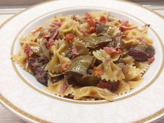 Pasta carciofi e bacon