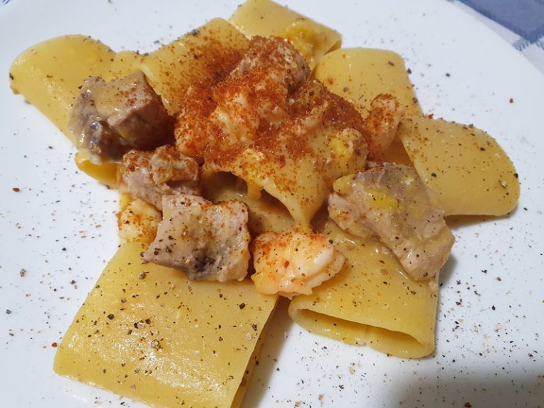 Pasta tonno fresco e bottarga