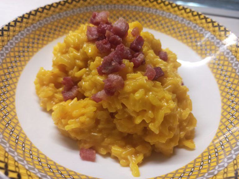 Risotto zafferano e pancetta