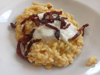 Risotto con fiori di zucchine