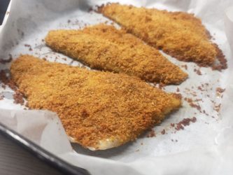 Filetto di branzino impanato al forno