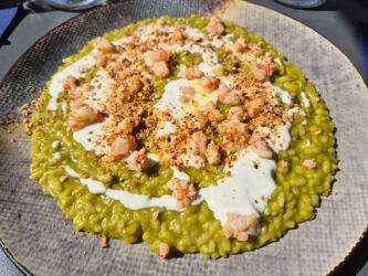 Risotto avocado e gamberetti